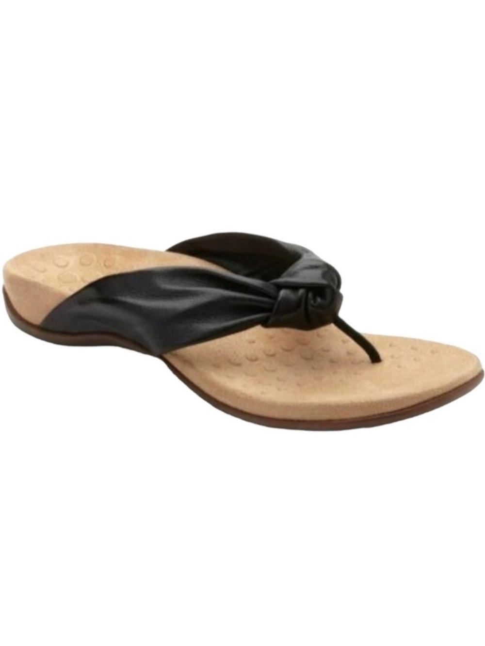 Vionic Pippa Women’s Black Leather Knotted Sandals Size: 9